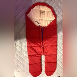 VTG LL Bean The Baby Bag Insulated Winter Bunting Red Zip Snowsuit 15-35 Pounds